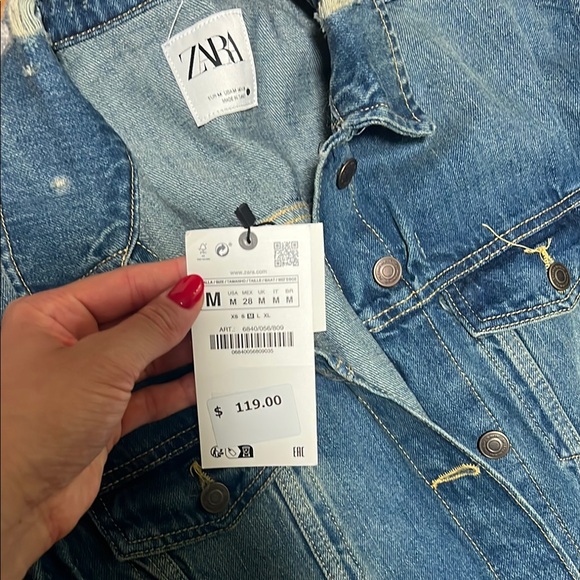 Zara Blue Distressed Denim Dress - Picture 2 of 2